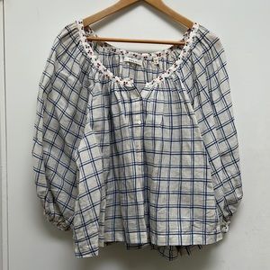 Dôen Jeanne Top Blue Atticus Plaid M